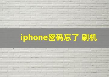 iphone密码忘了 刷机